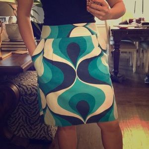Milly geometric print skirt